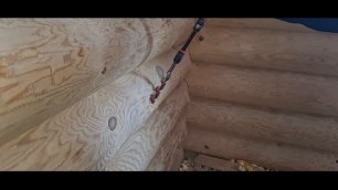 Скрытая электрика в РУБЛЕННОМ БРЕВНЕ деревянный дом