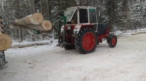 ЮМЗ погрузка леса погрузчиком