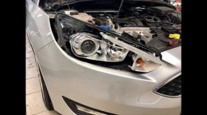 Тюнинг фар Ford Focus 3 рестайлинг. Врезка Bi-Led линз.