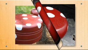 Детские табуретки из пеньков для дачи