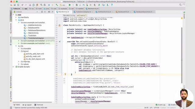 27.2. Project BootCamp Day-4 | Database Functions Part 2 | Android App Development with Kotlin #app