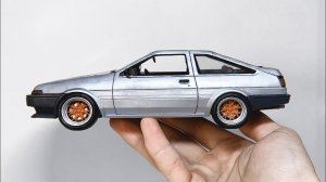 Toyota AE86 из ПЛАСТИЛИНА, сделал своими руками, 90 часов работы.