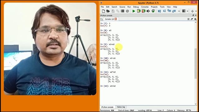 Part05#ArithmeticOperationsUsing2Darray#Python3#Numpy#ndaaray