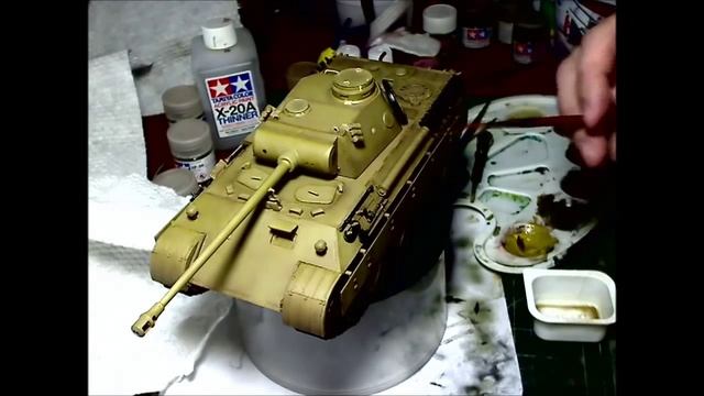 Стендовый моделизм. Ausf D "Пантера". Покрытие маслом и камуфляж. смотреть онлайн