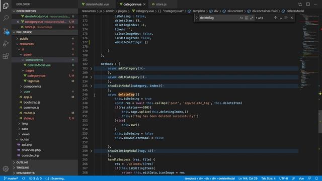 Reusable delete modal using vuex and watch | Full Stack Laravel Development | Part 17