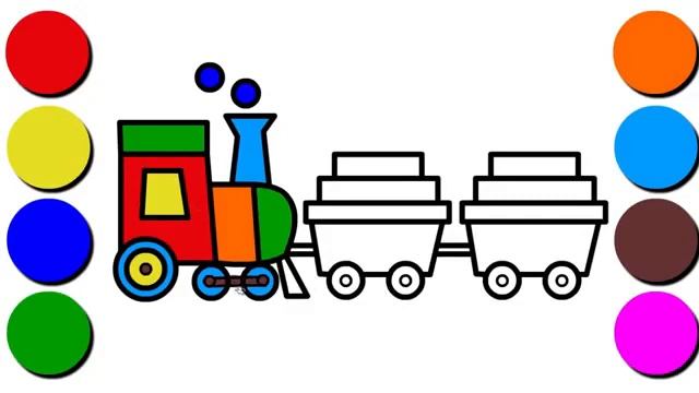 Детские уроки рисования, рисование поездов, раскраски поездов смотреть онлайн