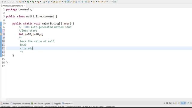 Comments in java | Multi line comment | Java Programming Tutorial | Types of comment| Nikhil Charde