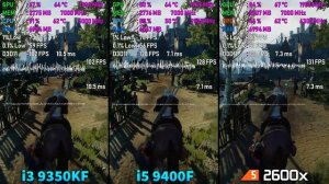 Core i3 9350KF vs i5 9400F vs Ryzen 5 2600x Test in 9 Games