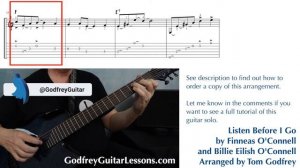 Listen Before I Go | Billie Eilish | Intermediate Fingerstyle Guitar Solo