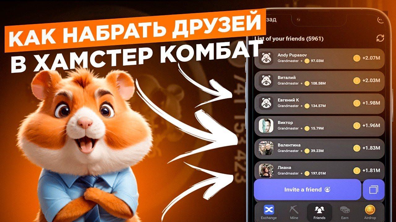 Рефералы для hamster combat