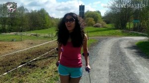 Lovely Amputee Girl takes a walk on a horse Farm |Amputierte Frau |One-legged woman |Amputee woman