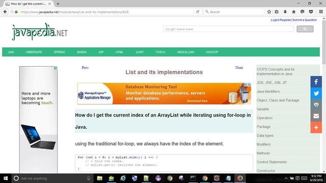 Find the current index of an ArrayList when using for-loop in Java.
| javapedia.net смотреть онлайн
