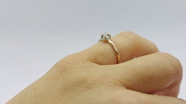 золотое кольцо с бриллиантом 0,05 ct смотреть онлайн