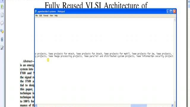 IEEE 2014 VLSI FULLY REUSED VLSI ARCHITECTURE  OF FM MANCHESTER ENCODING