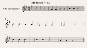 русская народная песня "Как под горкой"  видео-минусовка и ноты для саксофона-альта, темп 100
