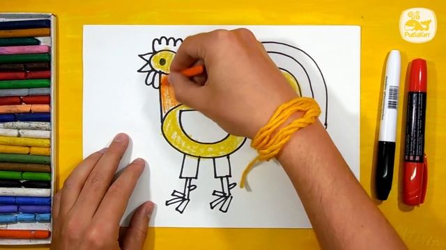 Как рисовать Петушка. Урок рисования для детей от 3 лет | Раскраска для детей смотреть онлайн