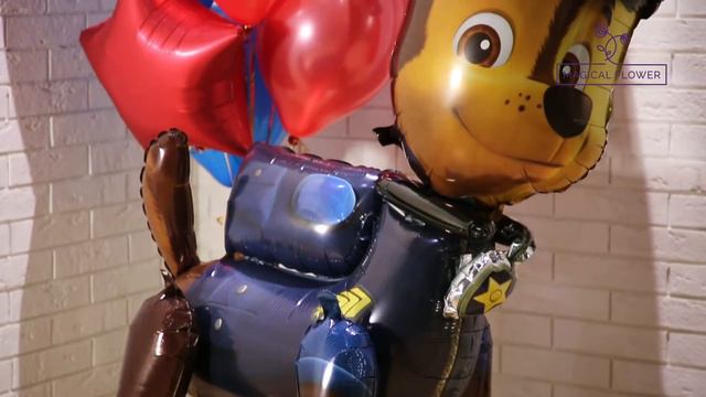 Композиция шаров Щенячий патруль с цифрой смотреть онлайн