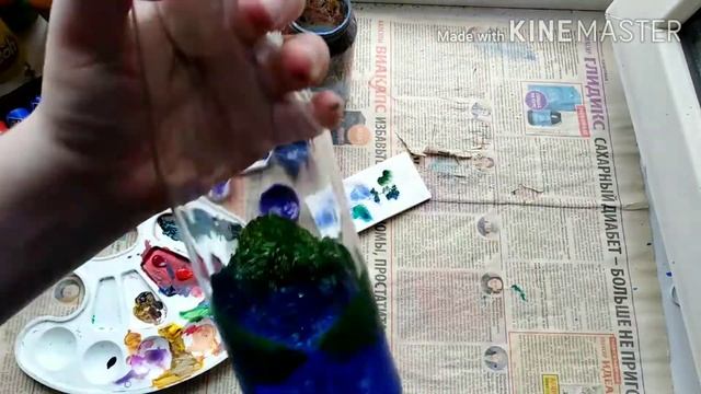 рисую на стеклянной бутылке (от лимонада) | акрилом по стеклу смотреть онлайн