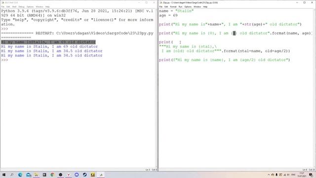 Python за 1 минуту #23: Форматирование строк: метод format и f-строки смотреть онлайн