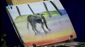 Уроки рисования (# 47) углем и акварелью. Рисуем собаку