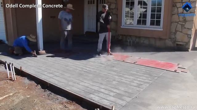 Тротуарная дорожка своими руками. Деревянный пол из бетона. Штамп под дерево. смотреть онлайн