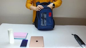 la victoire shop/Стильный рюкзак c USB зарядкой，городской и школьный    N711-blu