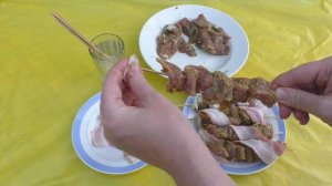 Готовим на мангале. Вырезка в беконе