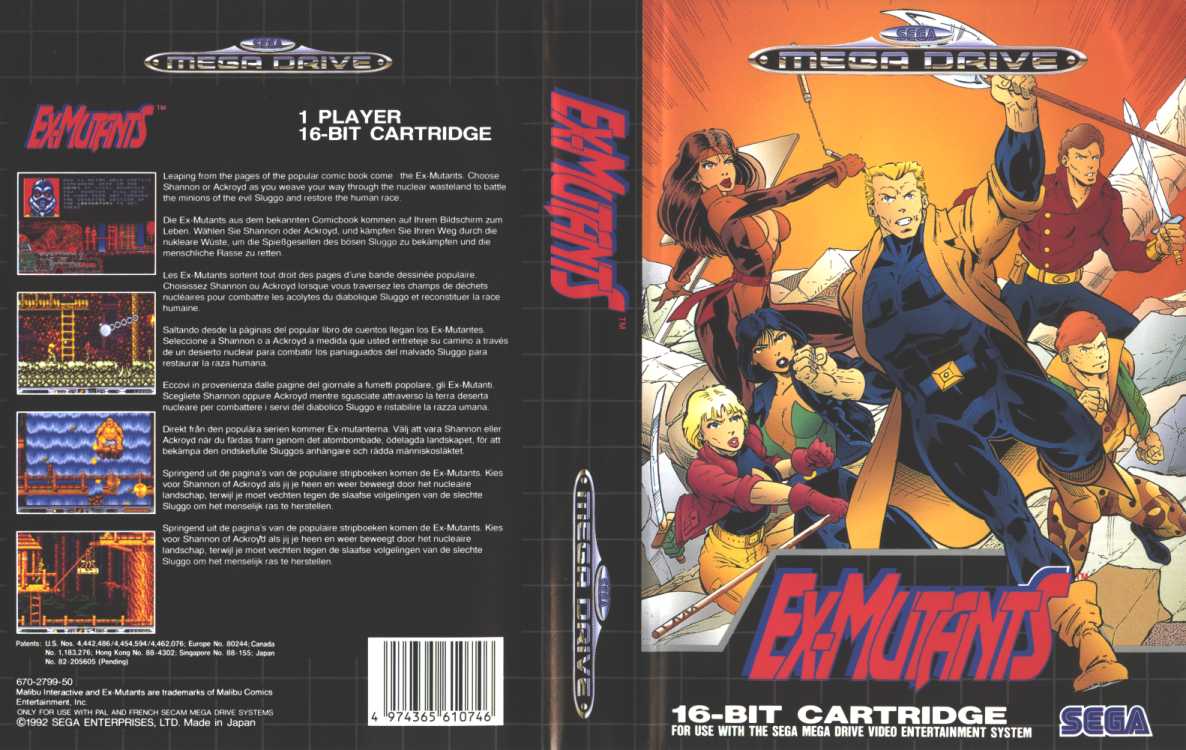 Sega Mega Drive 2 (Smd) 16-bit Ex-Mutants / Экс-Мутантс Прохождение / Long Play