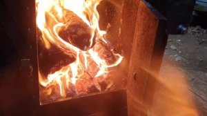 Банная печь из трубы. Топим для прогрева 65 литров воды в баке на время