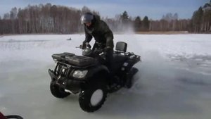 cf-moto 500 in the ice