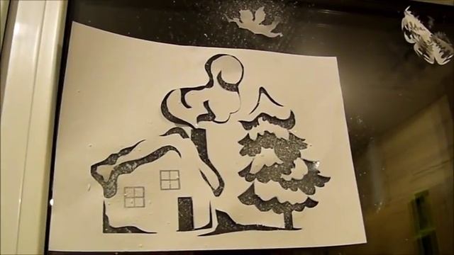 Белоснежные рисунки на окне, наш новый год. смотреть онлайн