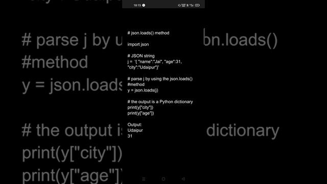 Python : json.loads() method