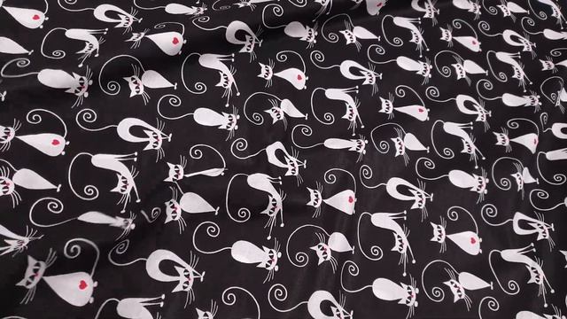 Ткань поплин 220 см "Кошки" рис 12065 вид 2 смотреть онлайн