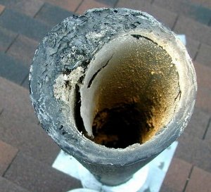 Асбоцементная труба как дымоход.