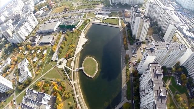 Зеленоград Михайловский пруд в 15-м микрорайоне аэровидеосъемка