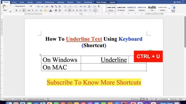 How To Underline Text Using Keyboard - [ Shortcut ] смотреть онлайн