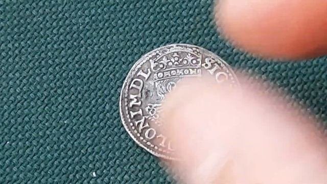 Серебряная монета 3 гроша 1596 года Сигизмунд 3 Олькуш Обзор монет найденых в Самарской области