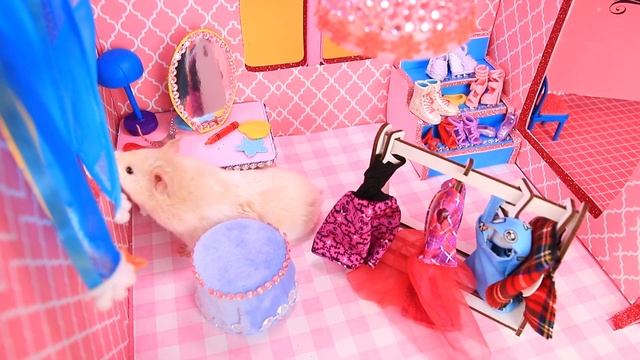 Миниатюрный домик для хомяка в стиле Hello Kitty! Мы построили крошечный кукольный домик для хомяка