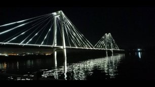 Виноградовский мост  в Красноярске с подсветкой || Вантовый мост
