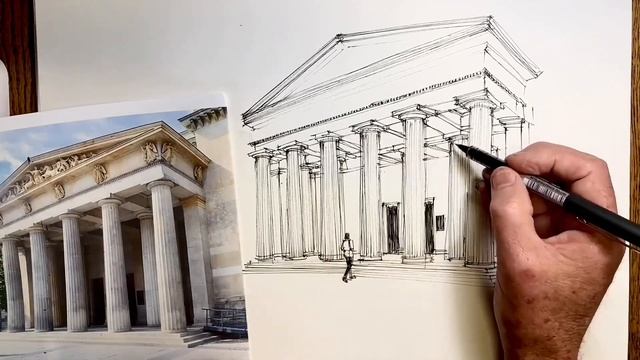 How to Draw A Colonnade - Drawing Classical Architecture смотреть онлайн