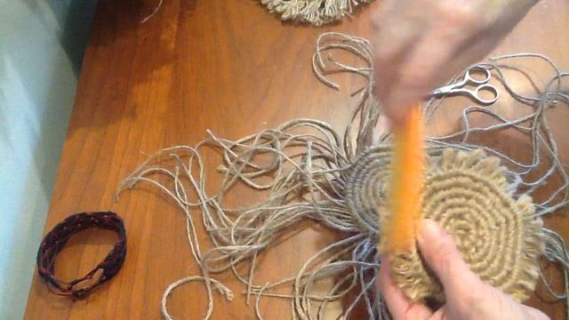 Мастер класс Плетение салфетки по кругу из джута Подарок своими руками #плетение #макраме #Салфетка