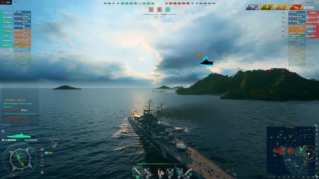 Тяжелый крейсера типа «Москва» СССР - порвал линкор, 130к урона, 3 циты, 1 фраг смотреть онлайн