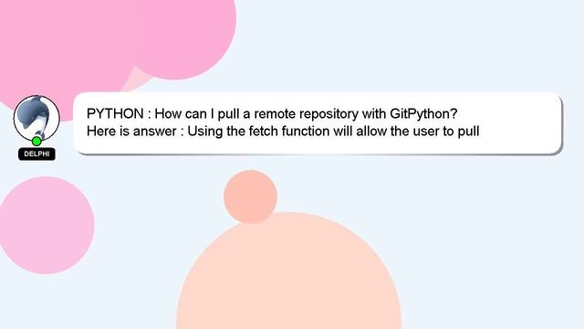 PYTHON : How can I pull a remote repository with GitPython? смотреть онлайн