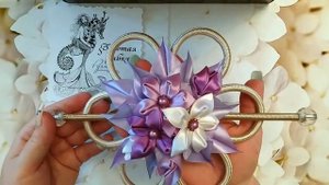 Подхват для штор "Цветы сирени", ДЕРЖАТЕЛЬ ДЛЯ ШТОР, КРАСИВЫЕ ШТОРЫ, РУЧНАЯ РАБОТА, ЦВЕТЫ КАНЗАШИ.