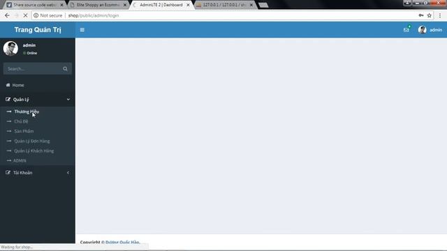 Share source code website bán giầy online php – Laravel có báo cáo