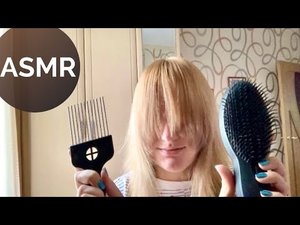АСМР расчесываю себе волосы (без слов), приятные звуки массажной расчески