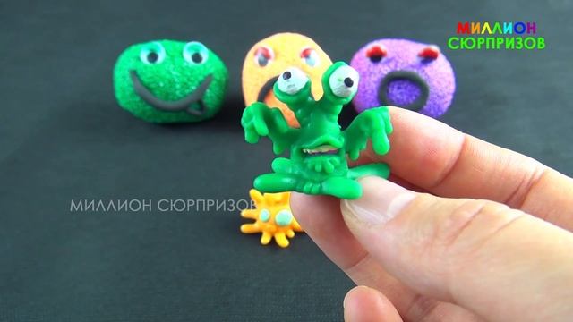 Учим цвета с Play Doh и Шариковым Пластилином | Сюрпризы из шарикового пластилина с Фунгус Амунгус
