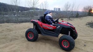 Двухместный детский электромобиль багги (Buggy XMX 603). Катаемся по пескам.
