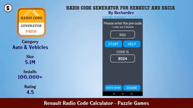 Top 10 Renault Radio Code Calculator Android Games смотреть онлайн