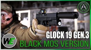 Видео обзор на WE GLOCK 19 Gen. 3 Black MOS Version (страйкбол)